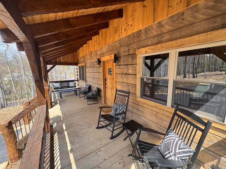 Porch and deck with outdoor seating